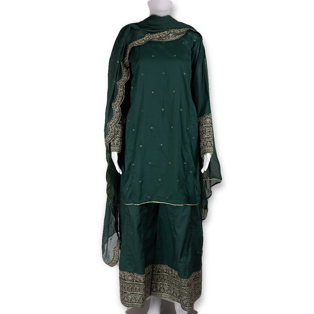 BATIK THREE PIECE SUIT - PAKISTANI COTTON FANCY SUIT